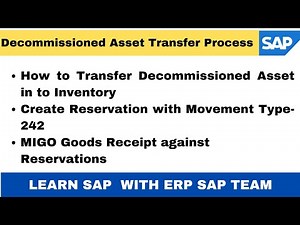 How to transfer Decommissioned Asset to Inventory in SAP II Step by Step Process.