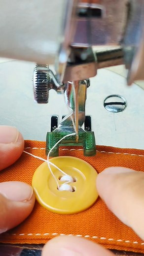 Sewing button using a semi portable sewing machine #sewing | Mugi Wiyono