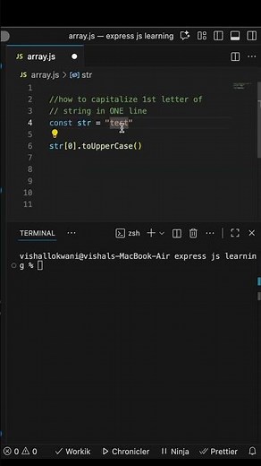 JavaScript: Make First Letter Uppercase FAST! | #shorts