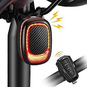 ONVIAN Smart Bike Tail Light Alarm and Rechargeable 1200 Lumen Bike Headlight Set for Night Riding, Antitheft Bike Horn Alarm Bike Lights Front and Back for Adults Kids Mountain Road Cycling MTB Dirt