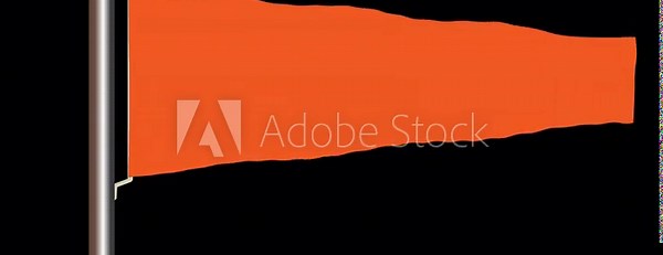 Orange windsock animation of a wind sock used by airports, airfields and airbases as well as lifeguards and coastguards to indicate strong winds, speed and direction 4K with transparent alpha channel