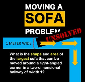 2.9K views · 106 reactions | #mathstudent #mathtutor #unsolved #engineeringmath #mathpuzzles The Sofa Problem: An Unsolved Math Problem What is the shape and area of the largest sofa that can be moved around a right-angled corner in a two-dimensional hallway of a width of 1 meter? #rolandoasisten Here is a wikipedia article about this problem https://en.wikipedia.org/wiki/Moving_sofa_problem | Asisten and German Academy | Facebook