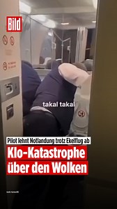 Auf einem Langstreckenflug sind alle elf Toiletten ausgefallen. Der Philippine Airlines-Flug von Los Angeles nach Manila wird zur Geduldsprobe. Crewmitglieder schöpfen die Toiletten per Hand ab. Quelle: BILD, KameraOne Stockfootage: Storyblocks | Bild