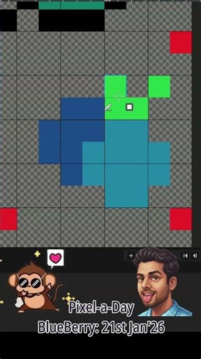 Newbie Pixel Art: BlueBerry (104th Pixel-a-Day) 8x8 | 21st Jan, 2025 #pixelart #pixelorama