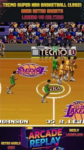🎮 Tecmo Super NBA Basketball (1992) – SNES Retro Shorts | Lakers vs Celtics 🏀🔥 #retroshorts