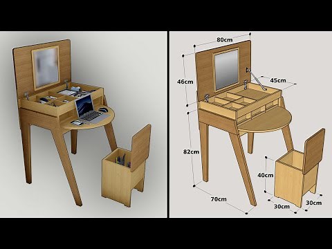 HOW TO MAKE A MULTIFUNCTIONAL TABLE WITH ROTATING DRAWER - STEP BY STEP