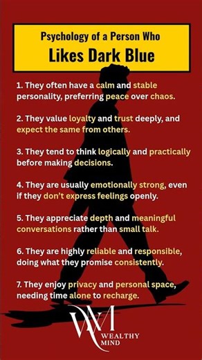 Psychology of a person who likes DARK BLUE colour.