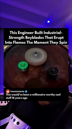 Industrial strength beyblades that erupt into flames.