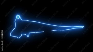 map of Gilbert in Arizona with a blue glowing neon effect