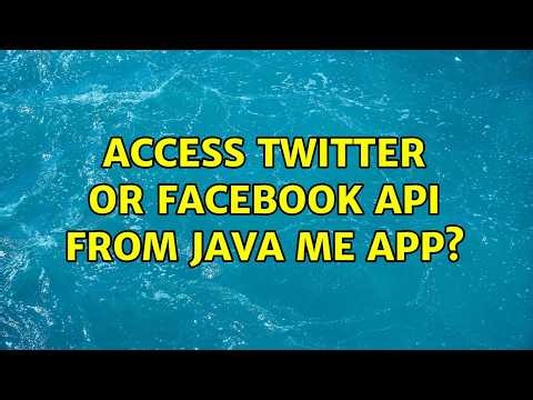 Access Twitter or Facebook API from Java ME app? (2 Solutions!!)