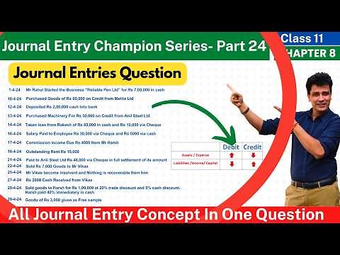 Journal Entry Full Fledged Question | All Concept Covered | Class 11 Accounts | Ch8 | Part 24