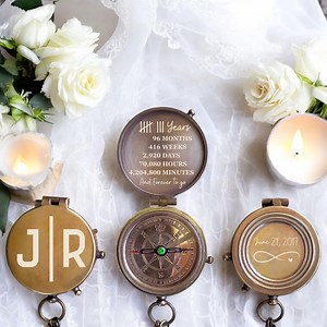 8th Wedding Bronze Anniversary Gift, 8 Tally Mark Compass, Husband Wife Gift, Gifts for Men, Personalized 8 Years Compass, Forever to Go - Etsy