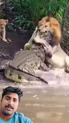 León vs Cocodrilo 🦁🐊 | Un Solo Paso al Agua… y Todo Terminó 😱#shorts #wildlife #lion #animals #ai