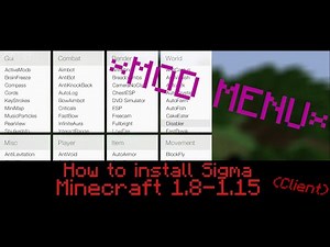 How to Install Minecraft Sigma Hacked Client [1.8-1.16, Mod Menu] [v 5.0]