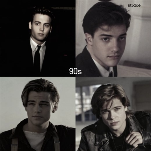 Hollywood 90s actors #johnnydepp #brendanfraser #leonardodicaprio #bradpitt