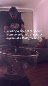 Here’s how I made my giant-sized #peppersghost display using polycarbonate and an upcycled bubble chair. #diy #imagineering #howto #practicaleffects #videoart #avart #maker | Ellingson