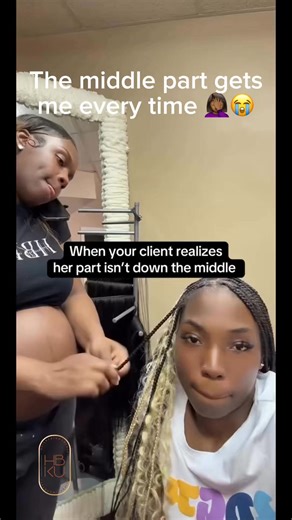 King Unyque | The middle part really be killing me! Do you really wear your braids down the middle anyway? 😭 but the end result 🔥 #middlepart #thestruggle | Instagram