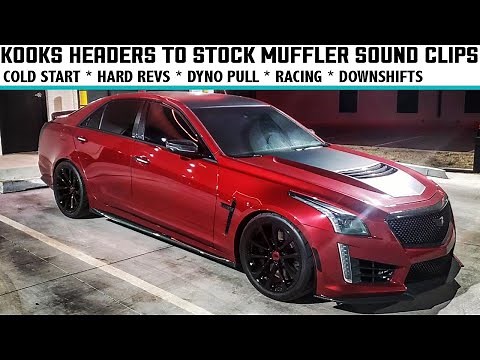 2016 Cadillac CTS-V Kooks Headers to Stock Muffler Exhaust Compilation - Cold Start, Rev, Dyno