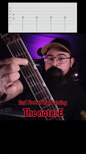 The 2nd FRET of the D-string is the note:E #fretboard #BeginnerGuitar #musictheory #learnguitar