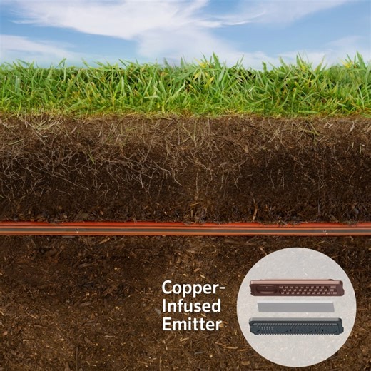 Set a higher standard for professional-grade subsurface drip irrigation with Hunter Copper Dripline (HDL-COP). Copper oxide-infused emitters deliver superior root resistance without relying on harsh chemicals, while the slow-draining check valve ensures even water distribution. Learn more at hunterirrigation.com/irrigation-product/hdl-cop. #HunterIndustries | Hunter Industries