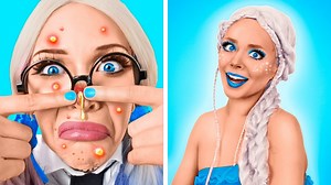 Transforming from Nerd to Elsa! Fantastic Makeover by Kaboom Zoom | Zoom Zoom