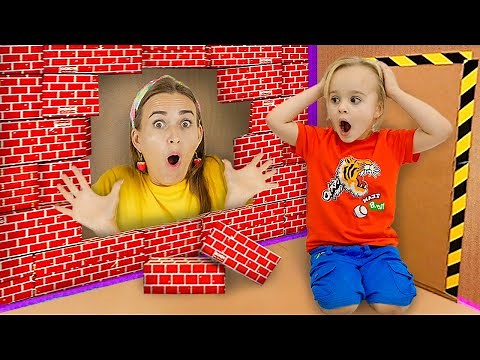 Giant Box Fort Maze Challenge - best stories for kids