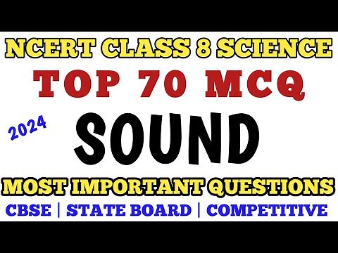 Best Mcq Sound || Class 8 Science Chapter 13 | CLASS 8 SCIENCE CHAPTER 13 #mcqncert #class8mcq