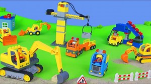 19K views · 410 reactions | Excavators, trucks, toy cars, crane & truck construction site for children LEGO Duplo toys | ABC Toon TV | Facebook