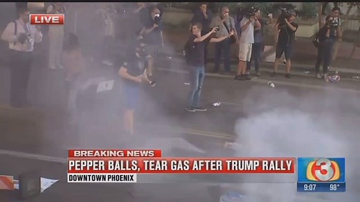 INSTANT KARMA. When a masked member of the zombie army, aka Antifa, kicked a smoke grenade at the police, a riot officer responded in kind. Someone give this man a raise. | ForAmerica