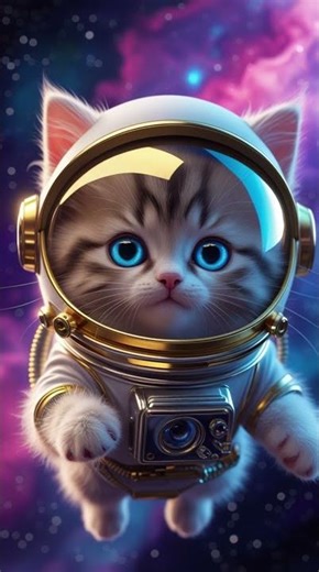 Meow in Space! 🐱🚀 #Shorts #CuteCat #AIArt #Space