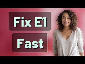 How Can I Quickly Fix Washing Machine Error Code E1?