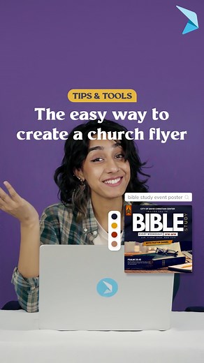Craft eye-catching church flyers with PosterMyWall: Your step-by-step guide to stunning designs! 🎨⛪️ Start designing today: https://bit.ly/CreateChurchFlyer | PosterMyWall