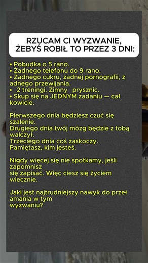 Rzucam Ci wyzwanie, żebyś zrobił to przez 3 dni/Fakty psychologiczne/Przemówienie motywacyjne