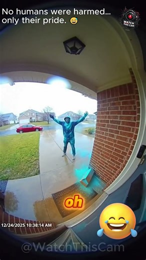 When Package Thieves Get Instant Karma | Caught On CCTV 😂 📦 #short #porchpirate #doorbellcamera