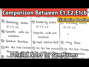 Comparison Between E1,E2,E1cb Elimination Reaction | Different And Similarities |Organic Chemistry |