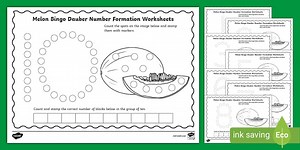 Melon Bingo Dauber Number Formation Worksheets