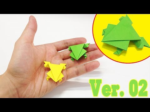 Kids easy origami - How to make a jumping frog ver.2