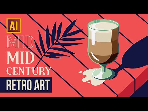 HOW TO DRAW A MIDCENTURY RETRO ART ILLUSTRATION | ADOBE ILLUSTRATOR TUTORIAL