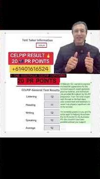 🔥 CELPIP Coaching! Student Scores CLB 12 & Unlocks 20 PR Points in Australia!