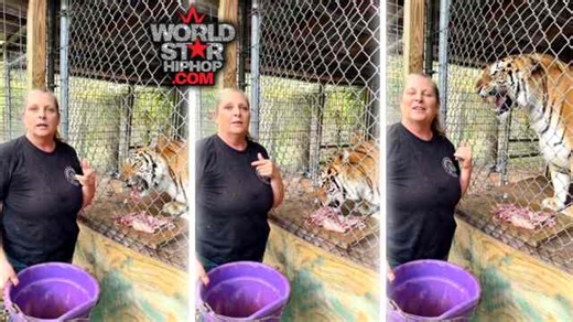 Woman Claims She's "Really Tight" With A Tiger Until Feeding Time Starts And The "Wildness" Comes Out