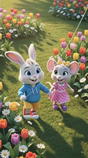 🐰 Bunny & Mouse Save the Kite! 🪁#shorts#KidsCartoon #AnimalCartoon #3DAnimation #PixarStyle#animals