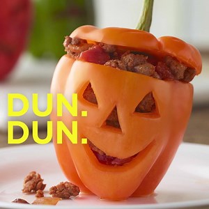 348 reactions · 232 shares | These decorative and delicious appetizers prep so fast it's scary. What are your kids dressing up as? Get the recipe for Halloween Turkey Taco Peppers: goo.gl/PgY9JV | Jennie-O | Facebook