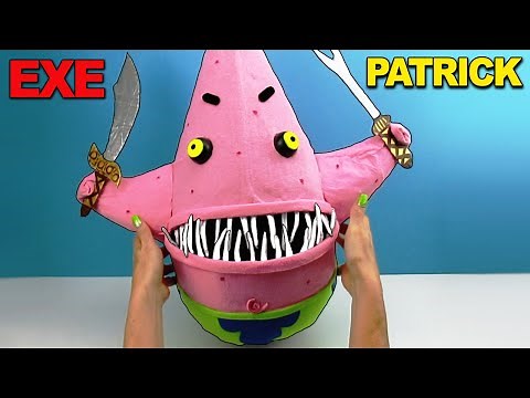 Patrick EXE mask made of cardboard in Spongebob ➤ How To Make of DIY. Tutorial from Crafts Idea