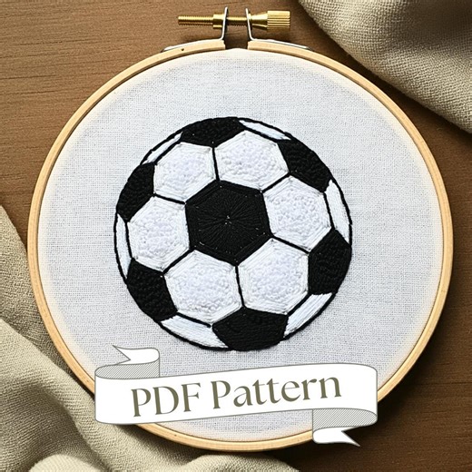Soccer Ball Embroidery Pattern: DIY Sports Design (PDF Pattern) - Etsy