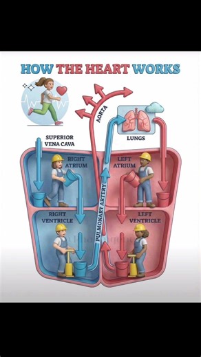 How Heart Works ❤️ | Blood Circulation Explained Simply | Human Heart Diagram #Shorts #heart