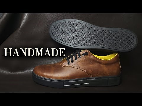 Shoe making : Sneakers from leather by hand