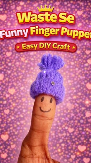 Waste Se Funny Finger Puppet | Easy DIY Craft 😄 #shorts #art #diy