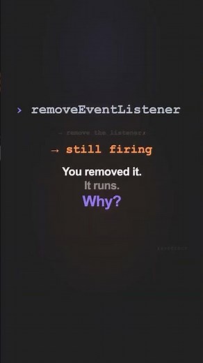 Your removeEventListener silently fails — JavaScript #shorts