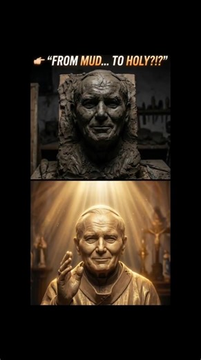 From Mud to Faith: Pope John Paul II Sculpture ✝️🔥” #PopeJohnPaulII #Faith #Catholic ✝️#MudArt