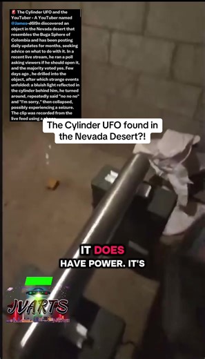 Cylinder UFO/UAP was supposedly found in the Nevada Desert 🌵 by a Youtuber, it resembles the Buga Sphere found in Colombia😳 #fyp #ufo #uap #alien #extraterrestrial